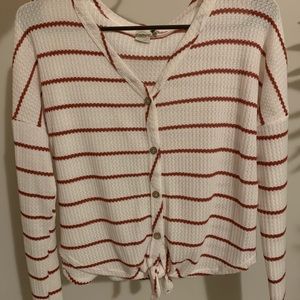 PaperCrane White Button Up & Tie Sweater, size XS
